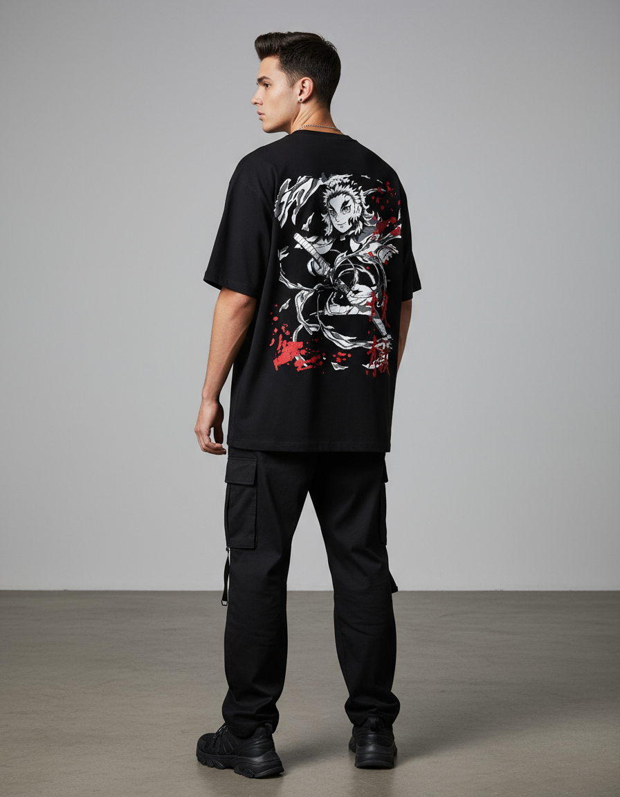 Demon Slayer Rengoku "Flame Hashira" Oversized T-Shirt | Kyojuro Graphic Tee