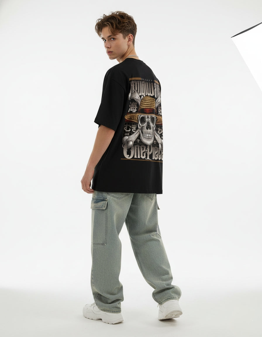 One Piece "Mugiwara Jolly Roger" Oversized T-Shirt | Straw Hat Pirates Skull Tee