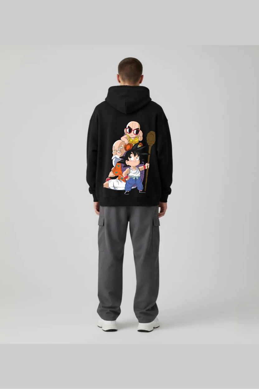 Dragon Ball Goku, Krillin & Roshi Oversized Hoodie | Classic Anime Fleece