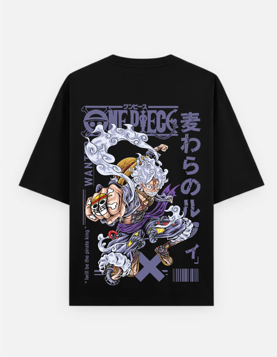 One Piece Luffy Gear 5 Oversized T-Shirt - Nika "Joy Boy" Graphic Tee