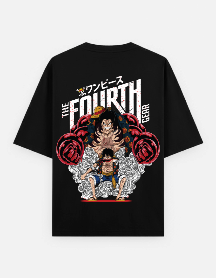 One Piece Luffy Gear Fourth T-Shirt | Anime Oversized Black Tee
