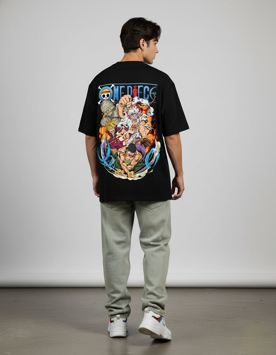 One Piece "Monster Trio" Oversized T-Shirt | Luffy Gear 5, Zoro, Sanji Tee