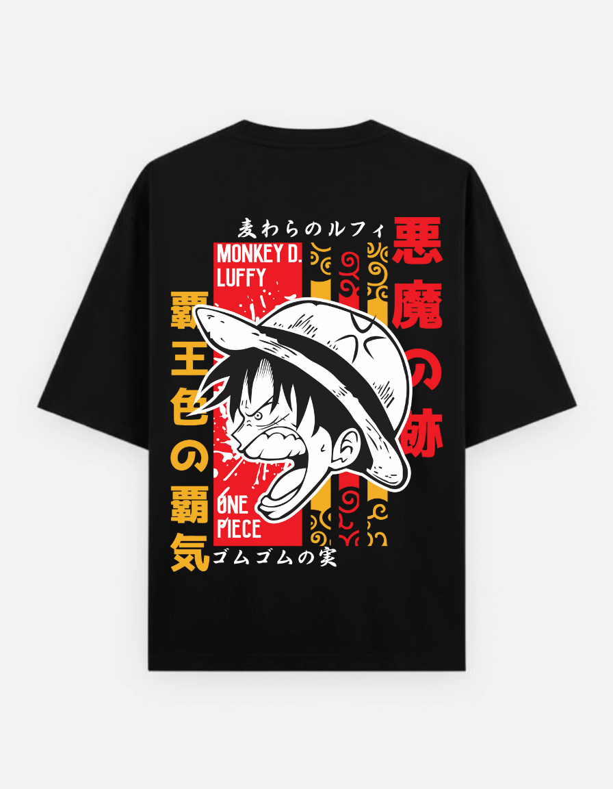 One Piece "Luffy Rage" Graphic Oversized Tee - Anime Streetwear