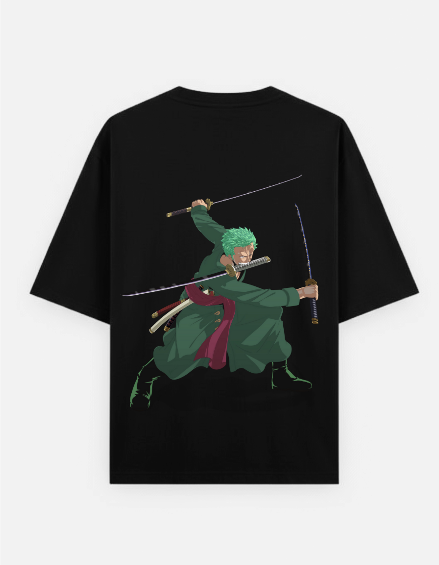 One Piece "Zoro Three Sword Style" Oversized T-Shirt | Roronoa Zoro Santoryu Tee