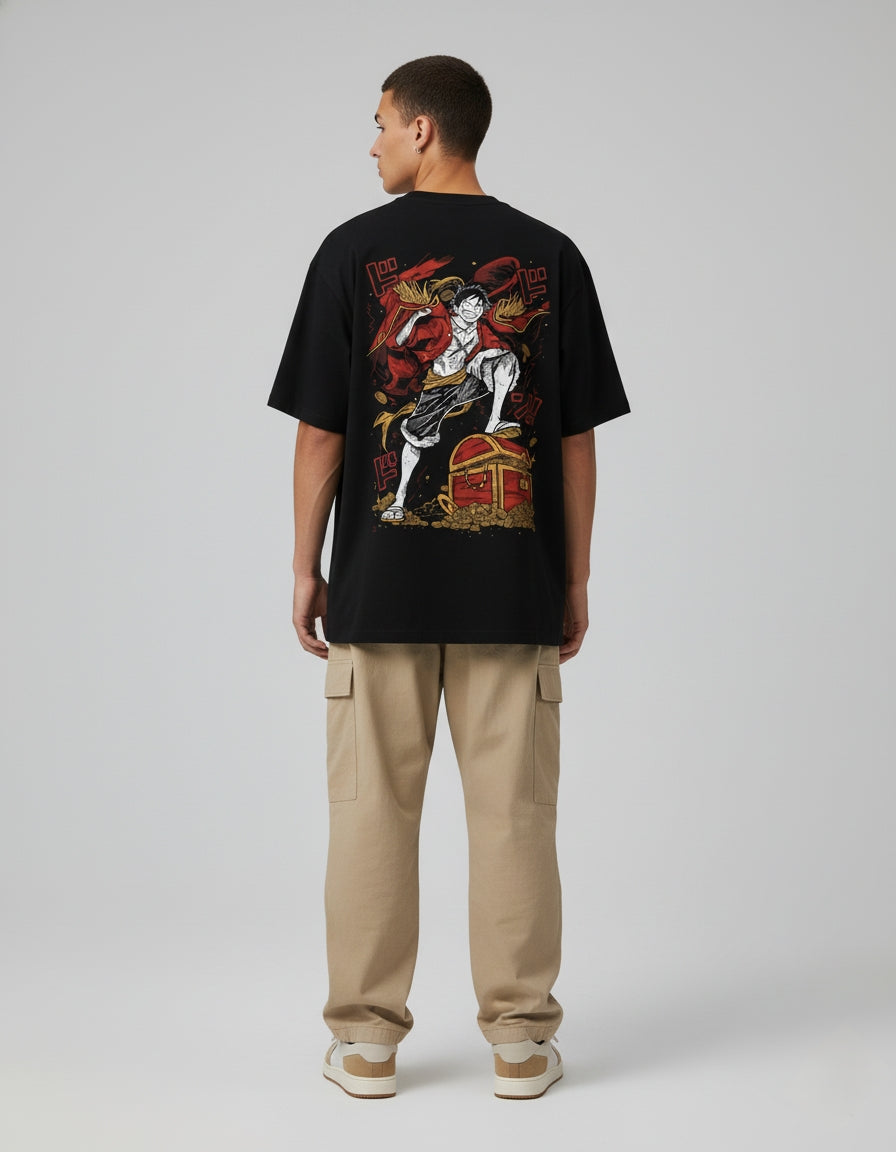 One Piece "Luffy's Treasure" Oversized T-Shirt | Monkey D. Luffy Treasure Chest Tee