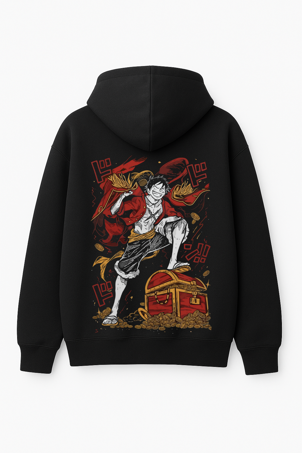 One Piece Luffy "Pirate King's Treasure" Oversized Hoodie | Captain's Fleece