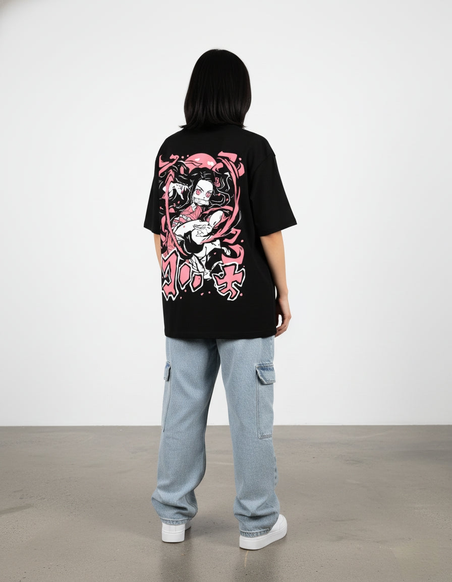 Demon Slayer "Nezuko Kamado Demon Form" Oversized T-Shirt | Blood Demon Art Tee