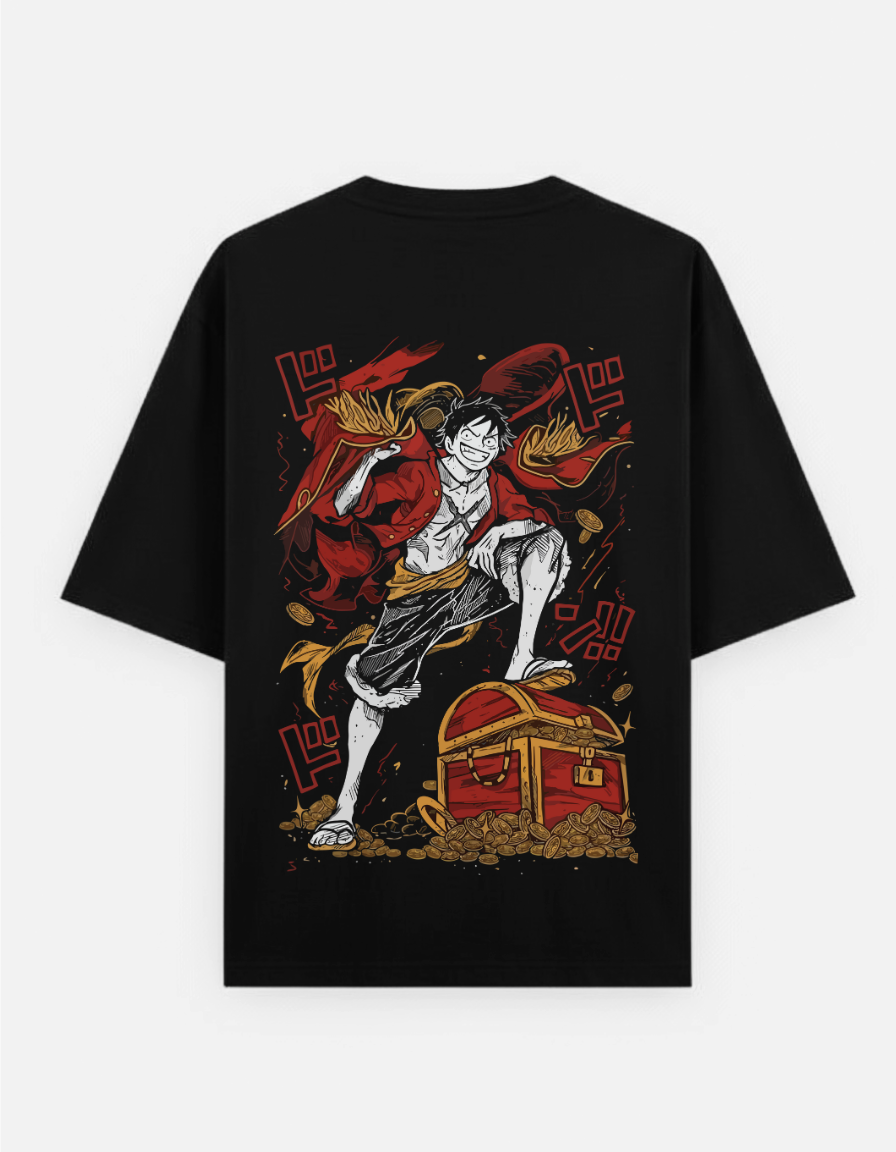 One Piece "Luffy's Treasure" Oversized T-Shirt | Monkey D. Luffy Treasure Chest Tee