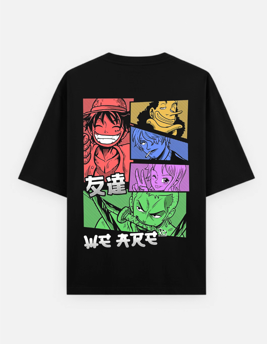 One Piece "We Are Friends" Oversized T-Shirt | Straw Hat Pirates Core Crew Tee