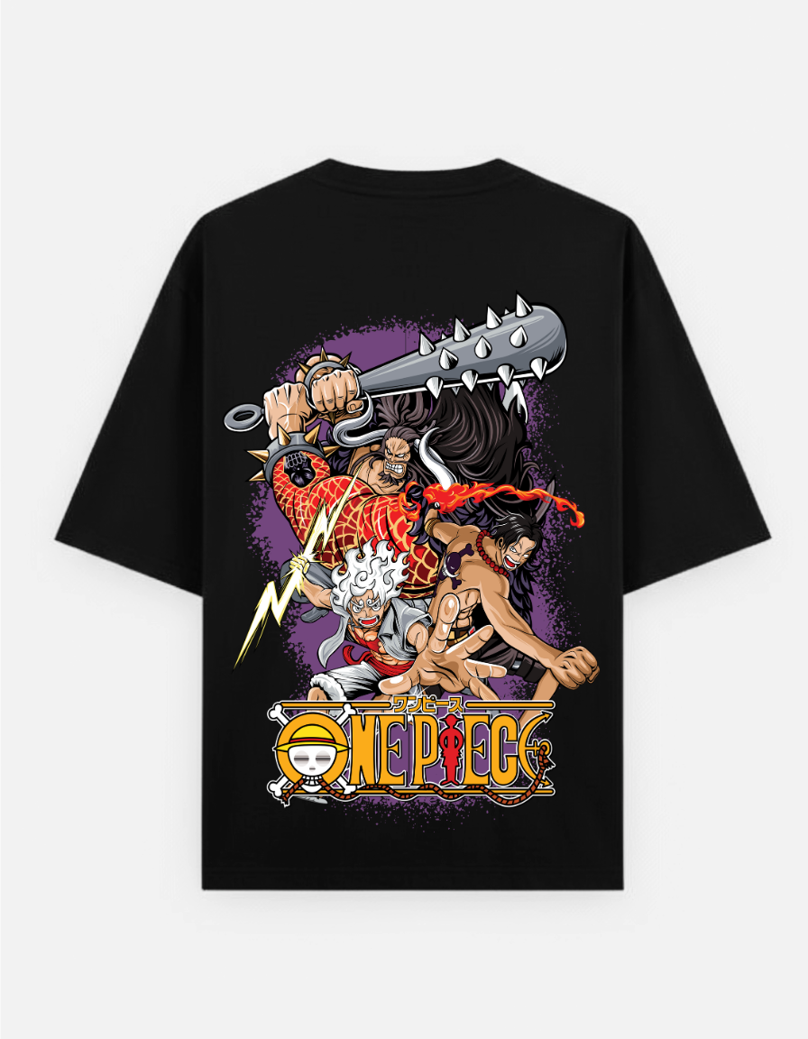One Piece "Luffy, Kaido & Ace" Oversized T-Shirt | Emperors & Legends Tee