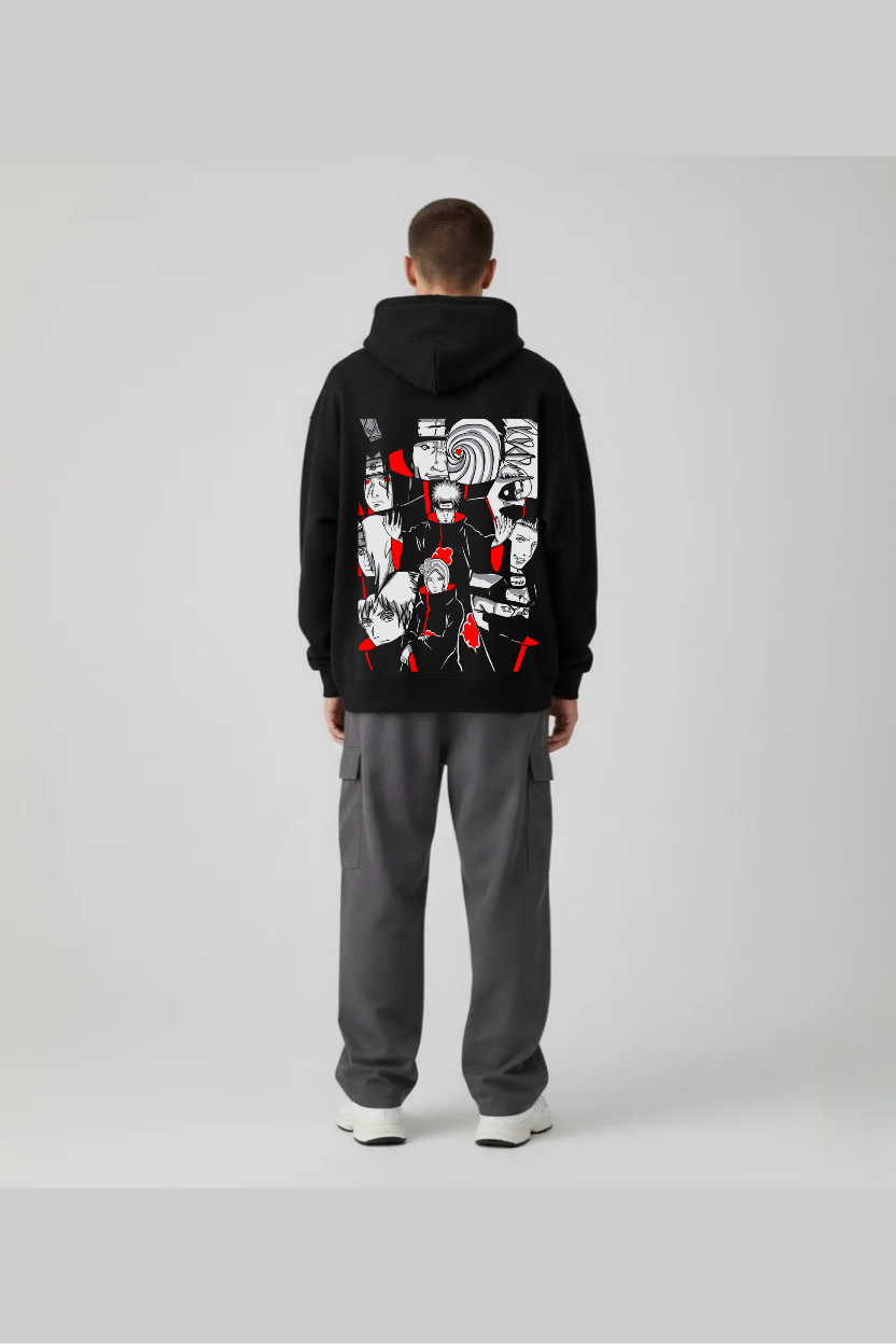 Naruto Akatsuki Members Oversized Hoodie | Villain Group Fleece Sweater