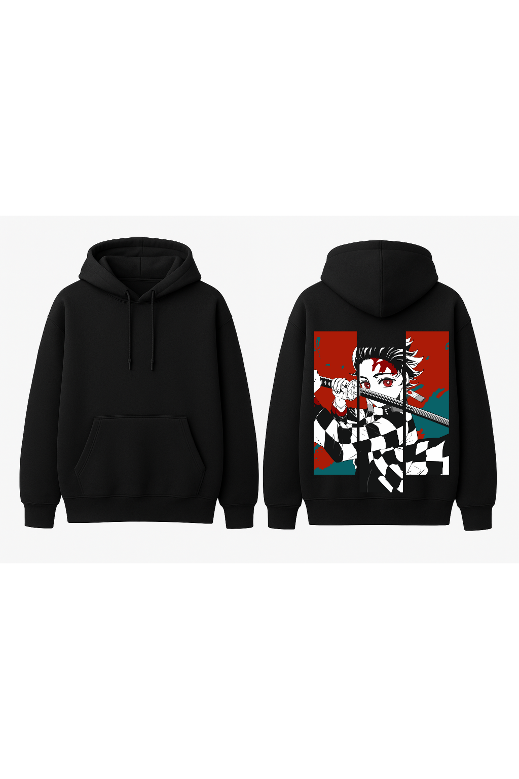 Demon Slayer Tanjiro Kamado "Fierce Resolve" Oversized Hoodie | Water Breathing Fleece
