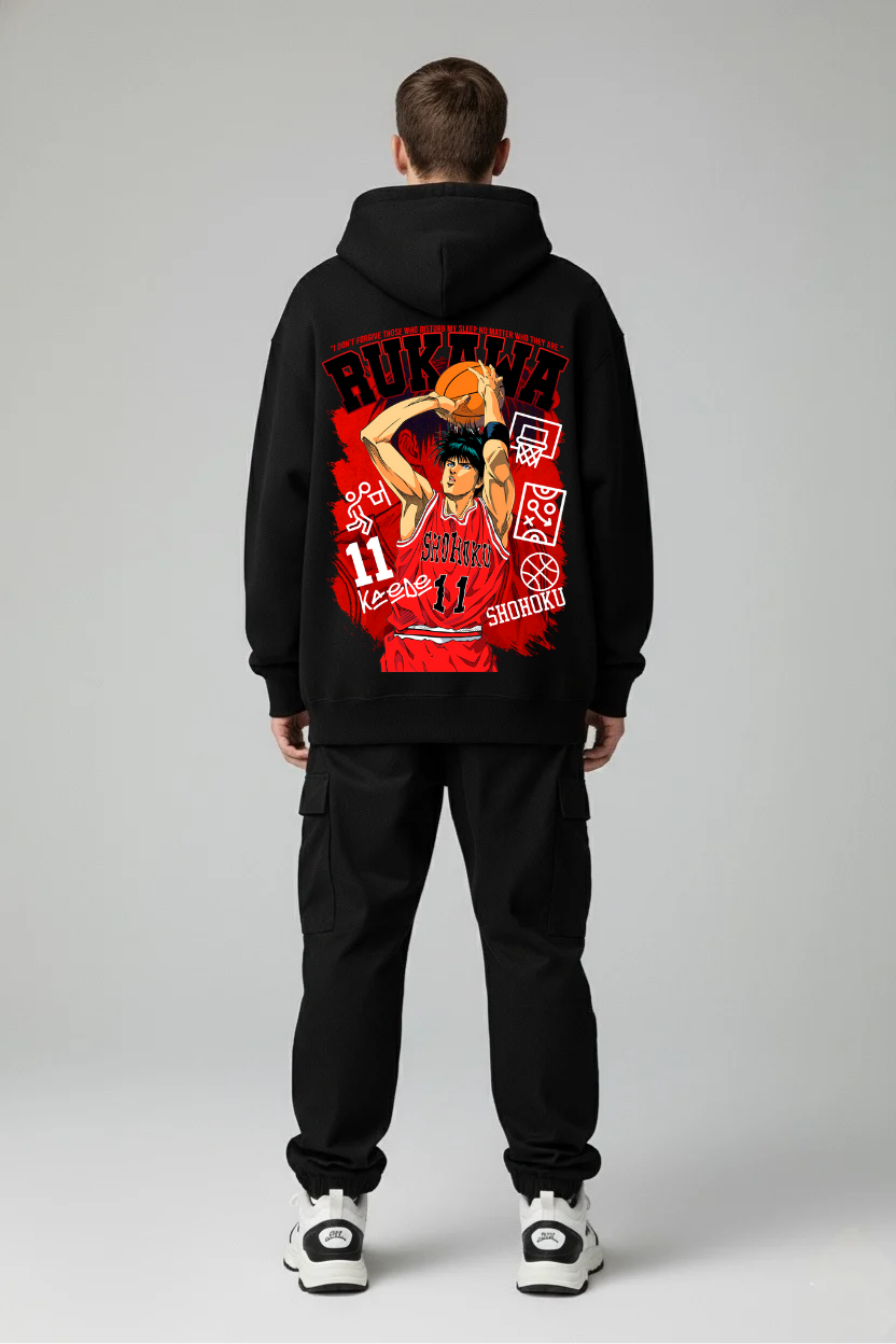 Slam Dunk Kaede Rukawa Ace Scorer Oversized Hoodie | Shohoku #11 Fleece