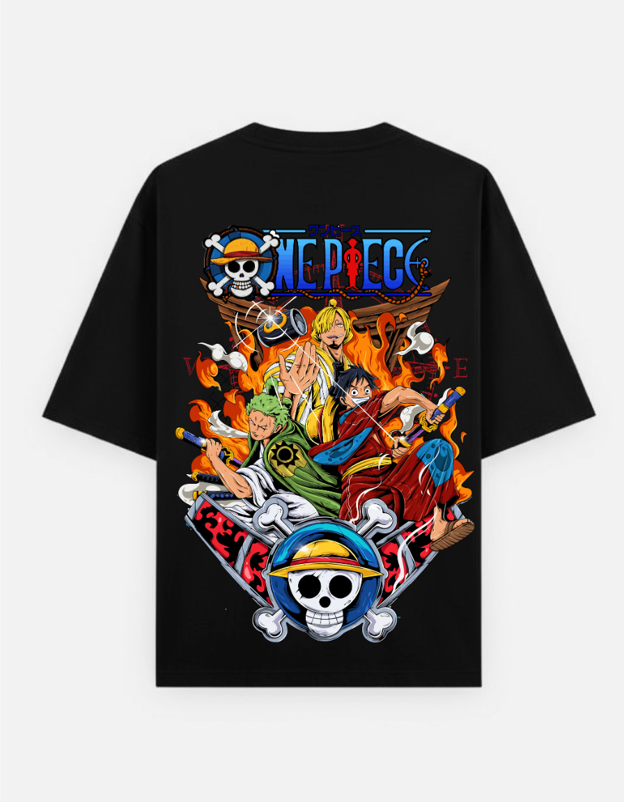 One Piece "Monster Trio Battle" Oversized T-Shirt | Luffy, Zoro, Sanji Wano Tee