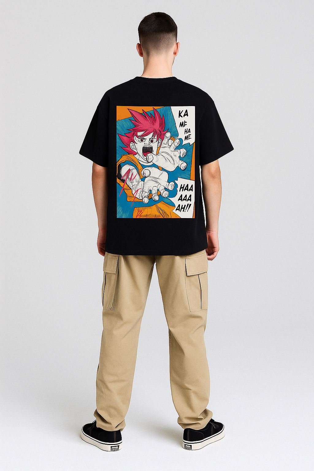 Dragon Ball Super "God Kamehameha" Oversized T-Shirt | SSG Goku Manga Tee