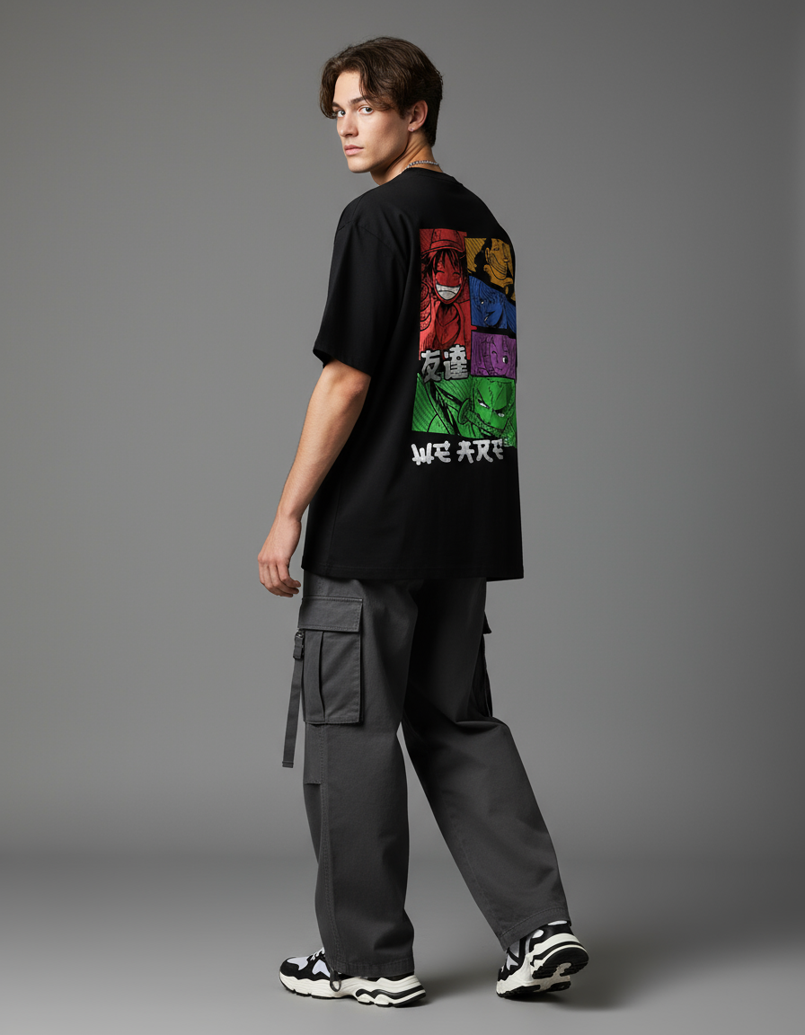 One Piece "We Are Friends" Oversized T-Shirt | Straw Hat Pirates Core Crew Tee