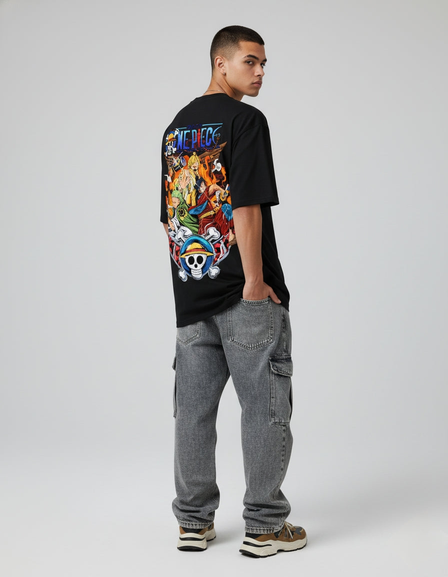 One Piece "Monster Trio Battle" Oversized T-Shirt | Luffy, Zoro, Sanji Wano Tee