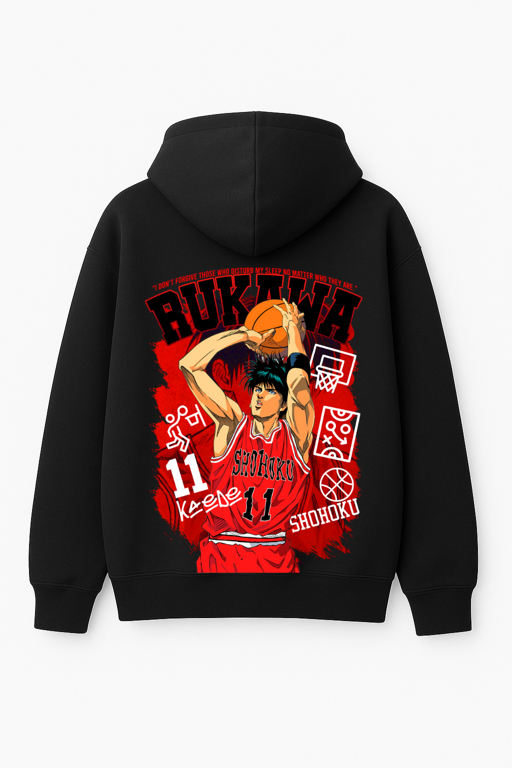Slam Dunk Kaede Rukawa Ace Scorer Oversized Hoodie | Shohoku #11 Fleece
