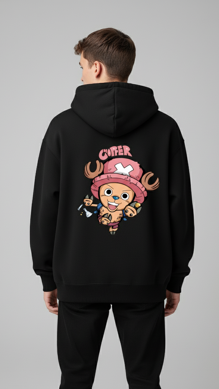 One Piece Tony Tony Chopper Oversized Hoodie | Anime Kawaii Fleece Sweater