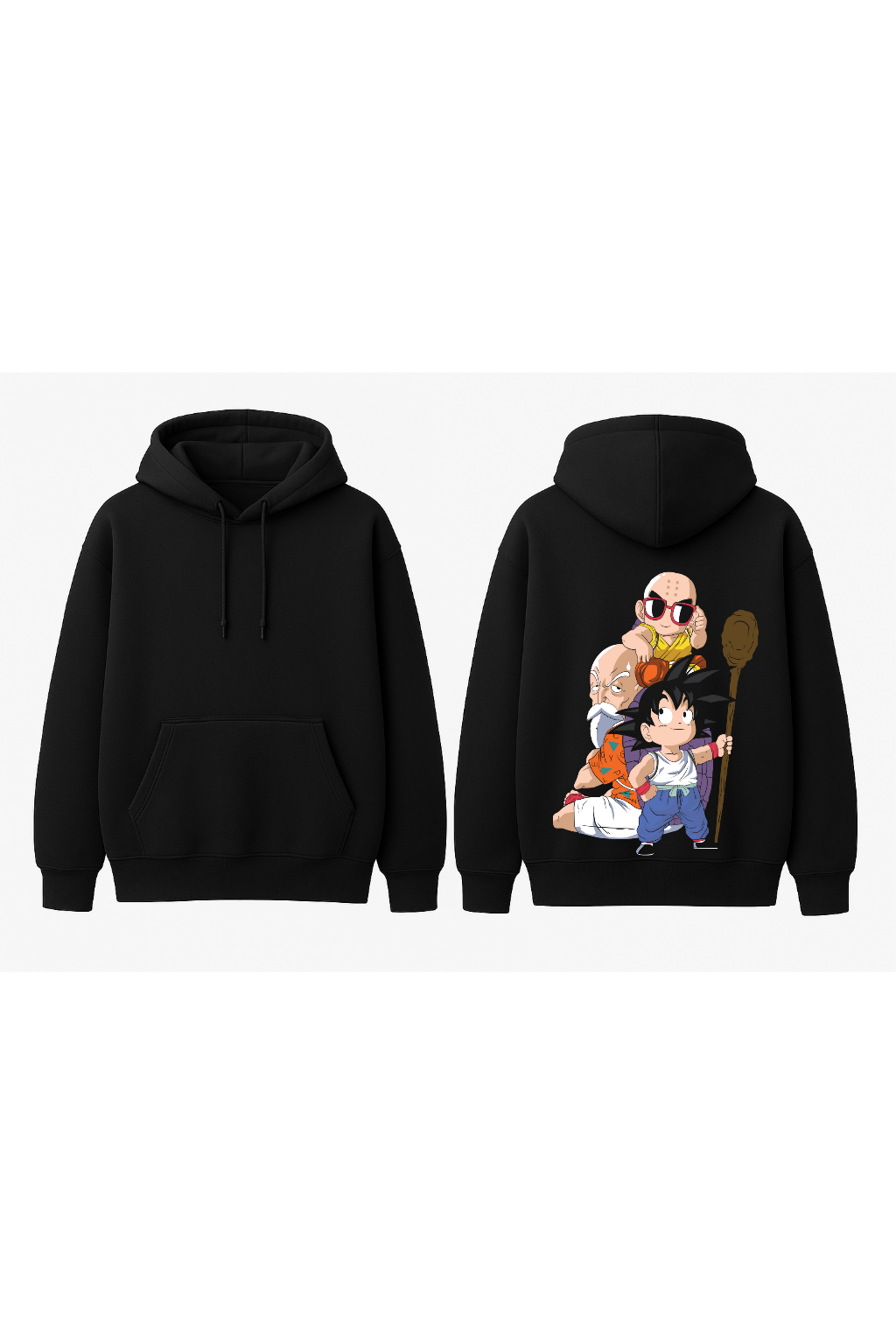 Dragon Ball Goku, Krillin & Roshi Oversized Hoodie | Classic Anime Fleece