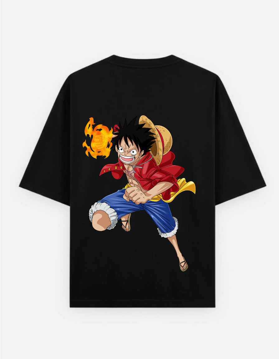 One Piece "Luffy Red Hawk" Oversized T-Shirt | Fire Fist Attack Tee