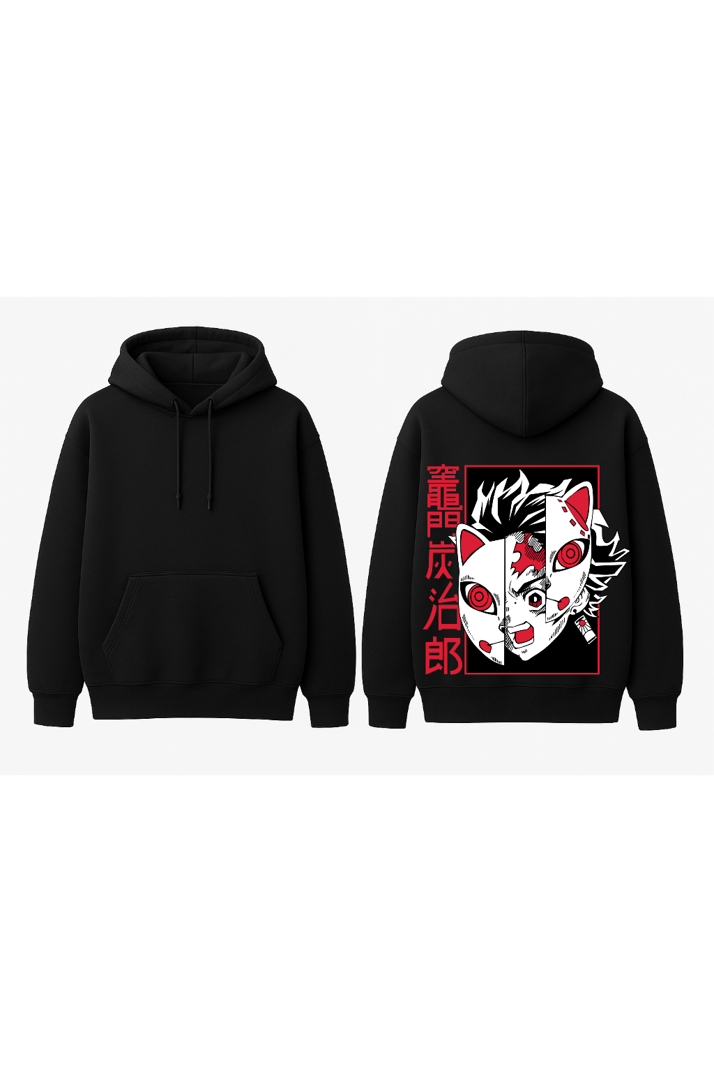 Demon Slayer Tanjiro Kamado "Fox Mask" Oversized Hoodie | Anime Fleece Sweater