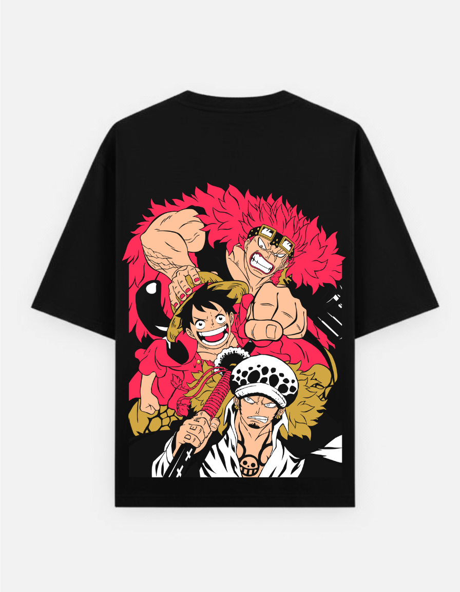 One Piece "Supernovas Trio" Oversized T-Shirt | Luffy, Law, Kid Alliance Tee